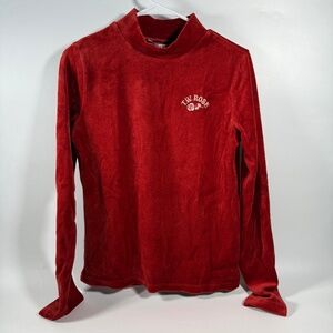 Red Fall Winter Base Layer Top Long Sleeve Cotton Blend Shirt Size S